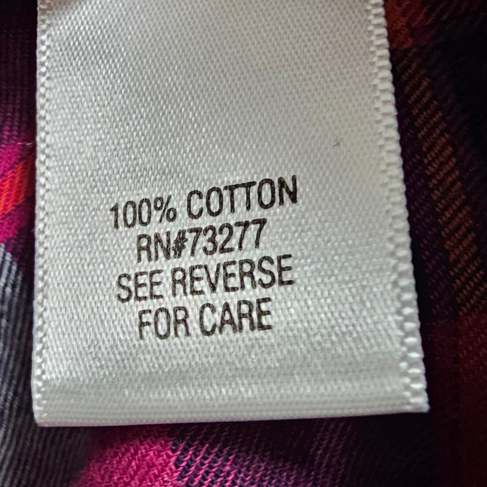 Croft & Barrow Womens Magenta‎ Pink Navy Blue Plaid Flannel Button Down Shirt 1X - Picture 3 of 7